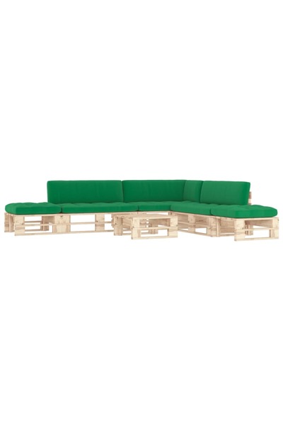 Concept Set mobilier paleți cu perne , 6 piese, lemn de pin tratat