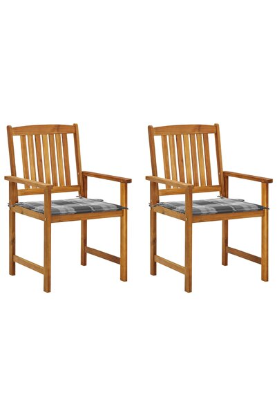 Concept Director's chairs with cushions, 2 pcs., solid acacia wood