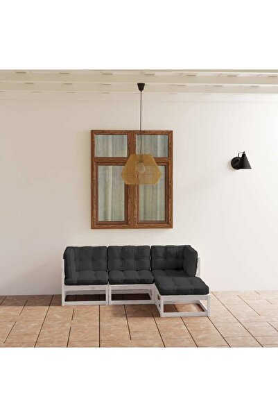 Concept Set mobilier de grădină cu perne, 4 piese, lemn masiv de pin