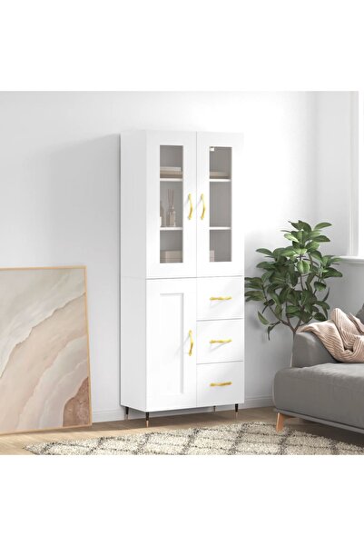 Concept Dulap înalt, alb, 69,5x34x180 cm, lemn compozit