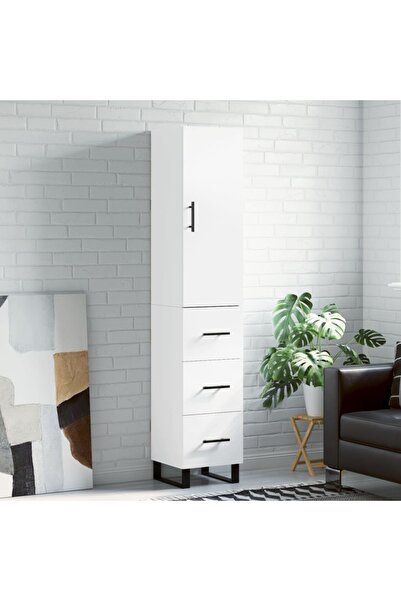 Concept Dulap înalt, alb, 34,5x34x180 cm, lemn prelucrat