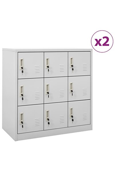 Concept Dulapuri vestiar 2 buc. gri deschis 90x45x92,5 cm oțel