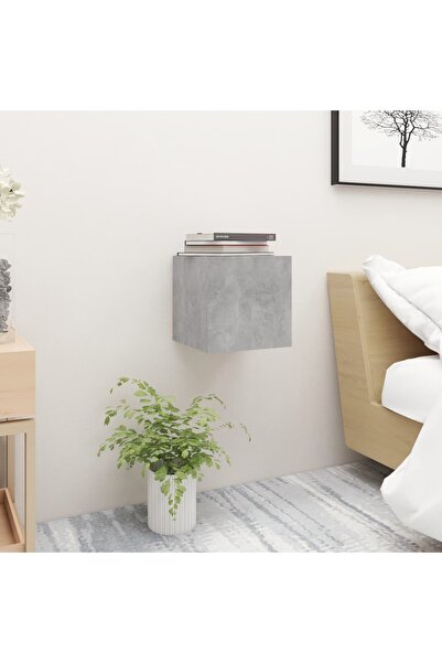 Concept Noptieră, gri beton, 30,5x30x30 cm, PAL