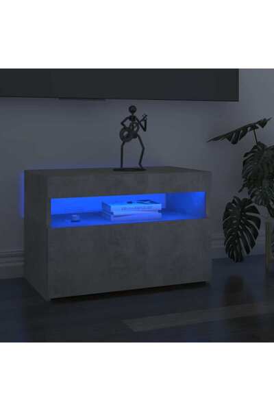 Concept Comode TV cu lumini LED, 2 buc., gri beton, 60x35x40 cm