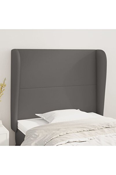 Concept Tăblie de pat cu aripioare gri 103x23x118/128 cm piele