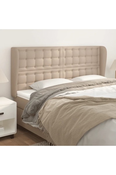 Concept Tăblie pat cu aripioare cappuccino 163x23x118/128 cm piele