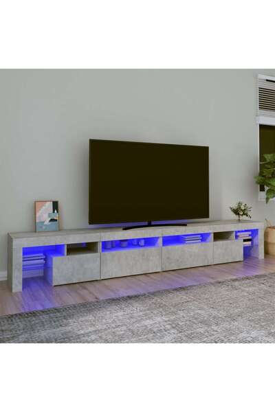 Concept Comodă TV cu lumini LED, gri beton, 280x36,5x40cm