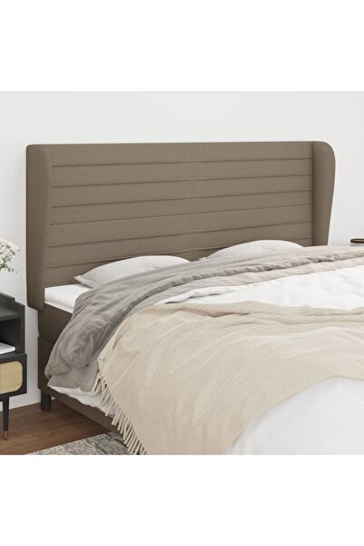 Concept Tăblie de pat cu aripioare gri taupe 163x23x118/128 cm textil