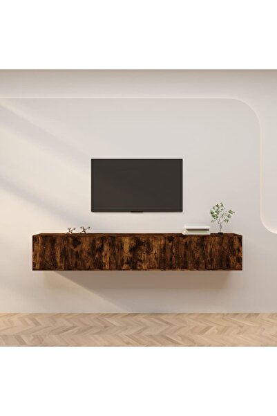 Concept Dulapuri TV montate pe perete 3 buc. stejar afumat 80x34,5x40cm
