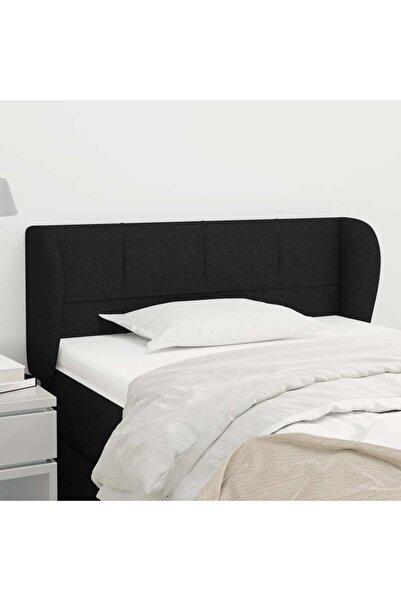 Concept Tăblie de pat cu aripioare negru 93x23x78/88 cm textil