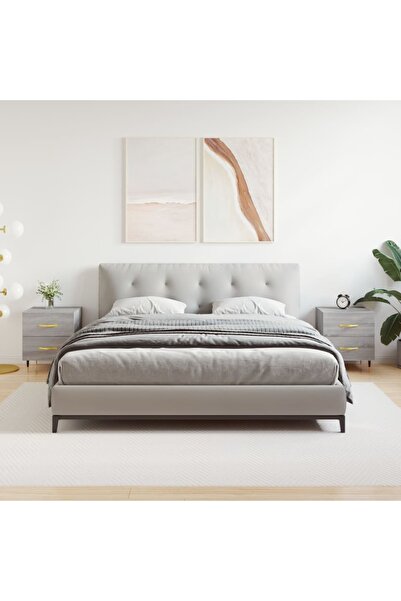 Concept Noptiere, 2 buc., gri sonoma, 40x35x47,5 cm, lemn compozit