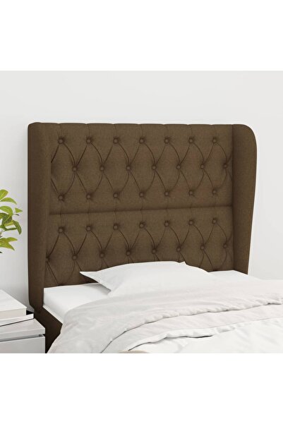 Concept Tăblie de pat cu aripioare maro închis 103x23x118/128 cm textil