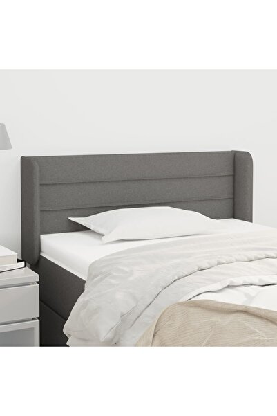Concept Tăblie de pat cu aripioare gri închis 103x16x78/88 cm textil
