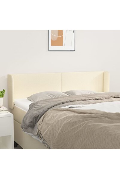 Concept Tăblie de pat cu aripioare crem 147x16x78/88 cm piele ecologică
