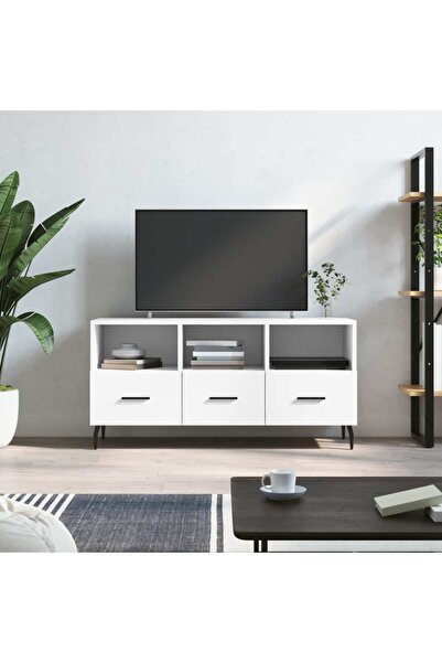 Concept Dulap TV, alb, 102x36x50 cm, lemn prelucrat