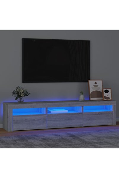 Concept Comodă TV cu lumini LED, gri sonoma, 180x35x40 cm