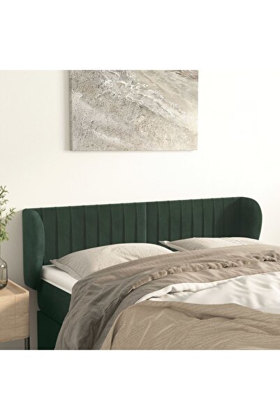 Concept Tăblie de pat cu aripioare verde închis 147x23x78/88 cm catifea