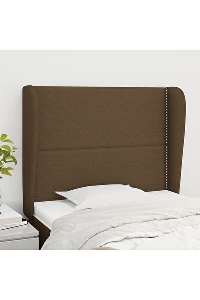 Concept Tăblie de pat cu aripioare maro închis 93x23x118/128 cm textil