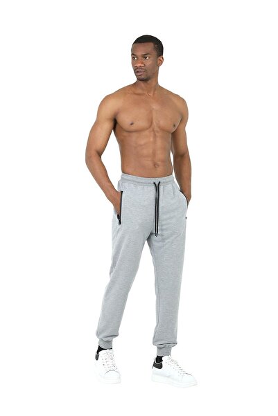 NORTH ICE Ανδρικό παντελόνι φούτερ Normal Grey Melange NI23008