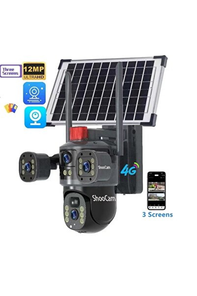 OEM Camera de supraveghere cu panou solar V380 PRO, Conectivitate 4G, 12MP 4K...