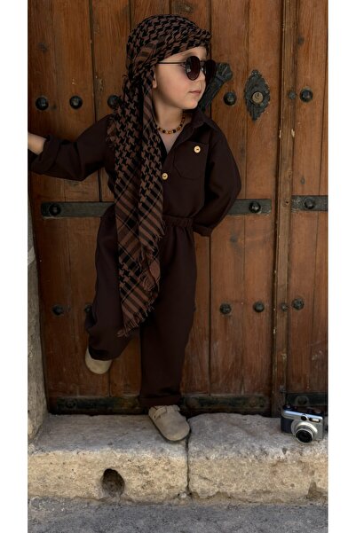 Mum Design Gifts Kahverengi Çocuk Gömlek Pantolon Takım - Oversize Şık Erkek ...