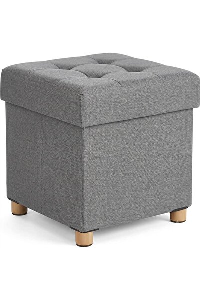 SONGMICS Folding stool with soft seat, storage space, maximum 300kg, 38x38x40...