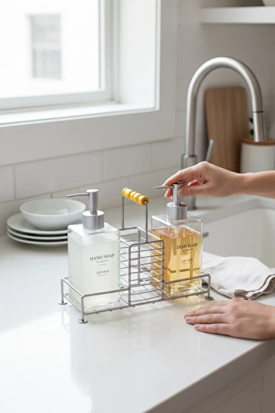 Bereketli Store Zelo Set of 2 Liquid Soap Dispensers with Metal Stands – 500 ...