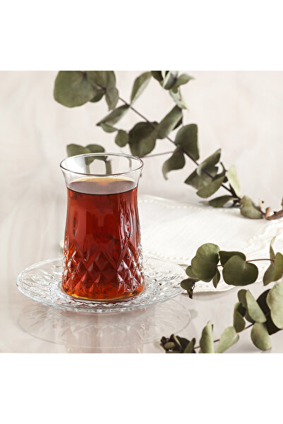 LAV Odin Glass Tea Set for 6 People 170 ml (6 Tea Cups, 6 Tea Saucers)