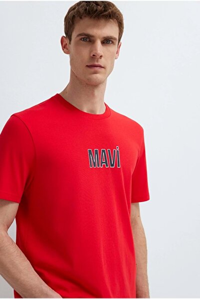 Mavi M0613186 Majica sa štampanim logotipom Muška majica CRVENA