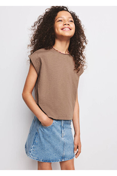 MANGO Kids Zımbalı denim etek
