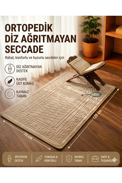 Miabella Home Covor de rugăciune, catifea, anti-alunecare, bază moale special...