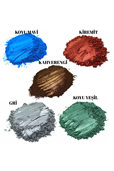 HOBİFLEX Epoksi Reçine Metalik Sedefli Pigment Toz Boya Seti (50 Gr) 5 Renk S...