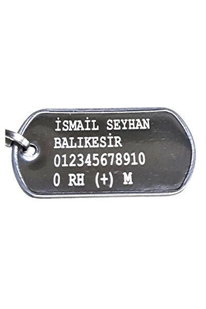 Seyhan Askeri Malzeme Orjinal Asker Künyesi - Lazer Kazıma - Army Dog tag