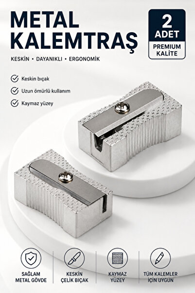 andelart Tek Bıçak Metal Kalemtraş 2 Adet