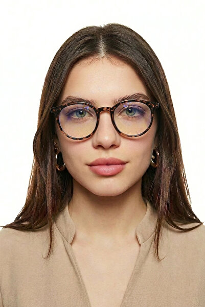 CLAES Sara Leopard Unisex Mavi Işık Koruyucu Gözlük