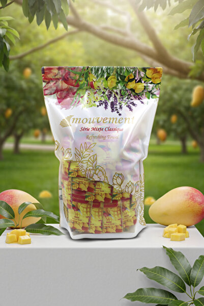 MOUVEMENT Mango Kokulu 160'lı Kolonyalı Mendil: Tropikal Tazelik
