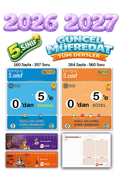 Tonguç Yayınları 5. Sınıf 0 dan 5 e Konu Anlatımlı Soru Bankası Tüm Dersler S...