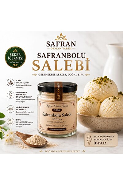Safran Orman Tarım Premium Safranbolu Salebi - %100 Saf Toz Salep - 50 Gram