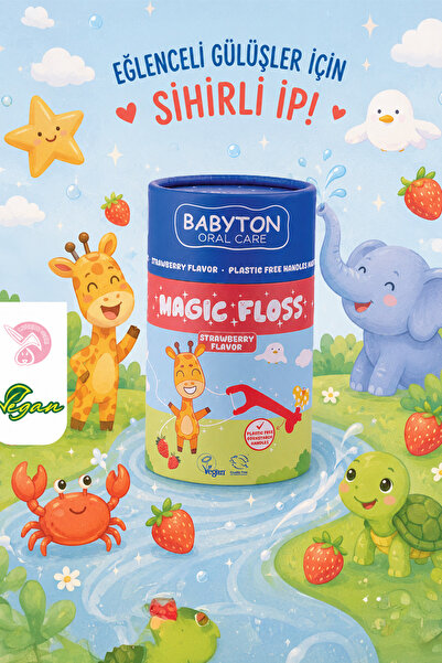 BABYTON Magic Floss Çocuklara Özel Hassas Diş İpi 30 Adet