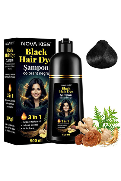 NOVA KISS Șampon Premium 3 în 1 pentru vopsirea părului, anti-cădere cu ghimb...