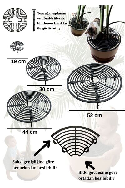 Together Pet Saksı Koruma Izgarası/Kapağı - 19 cm - (Evcil Hayvan & Çocuk Sak...