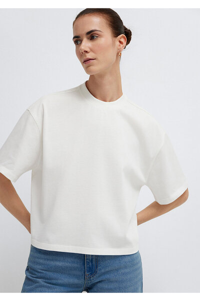 Mavi Tricou Basic Ecru Oversize / Croială Largă 1614179-70057