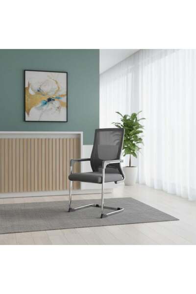 DEC4 Waiting chair with mesh back for improved sitting posture