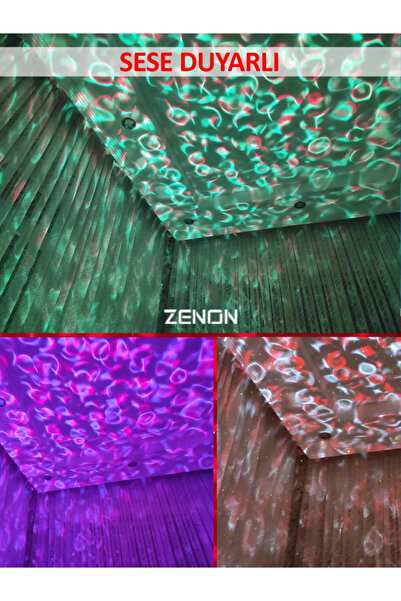 ZENON Projektör Bluetooth Usb Hoparlör Lazer Işıklı Sese Duyarlı Renkli Disko Parti Lambası