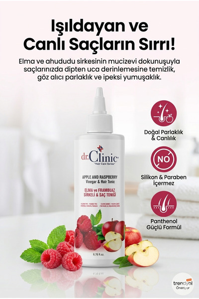 Dr. Clinic Elma Ve Frambuaz Sirkeli Saç Toniği 200 Ml