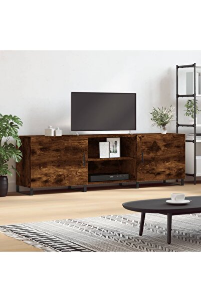 Concept Comodă TV, stejar fumuriu, 150x30x50 cm, lemn compozit