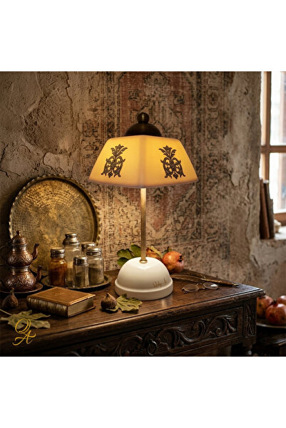 Qtahya Art Abajur-Masa ve Gece Lambası-Dekoratif-Şeffaf Porselen-El yapımı-Po...