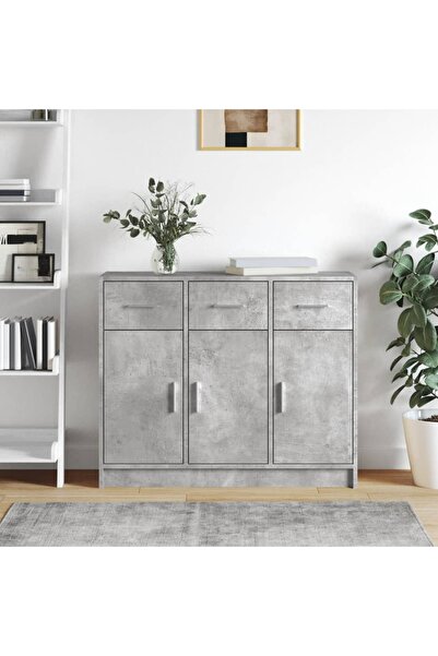 Concept Servantă, gri beton, 91x28x75 cm, lemn prelucrat