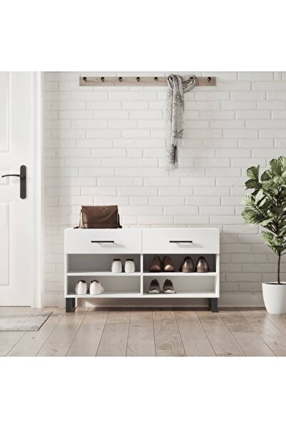 Concept Bancă de pantofi, alb, 102x35x55 cm, lemn prelucrat