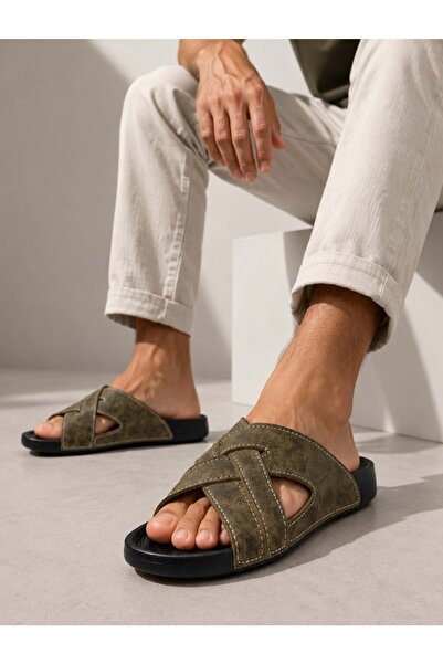 KCMN Aryan 80-005 Dr. Recommended Orthopedic Men's Slippers Brown